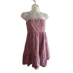 Jessica Simpson Women's/Juniors Size small Red White and Blue Checkered Dress